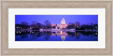 Framed Christmas, US Capitol, Washington DC, District Of Columbia, USA Print