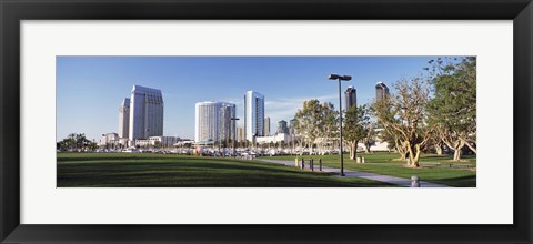 Framed USA, California, San Diego, Marina Park Print