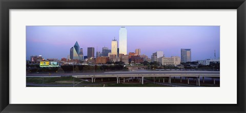 Framed Dallas on a cloudy day, TX Print