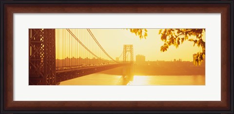 Framed Bridge across the river, George Washington Bridge, New York City Print