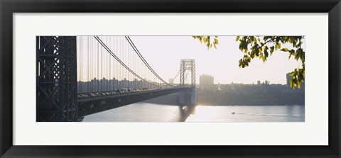 Framed George Washington Bridge in black and white, New York City Print