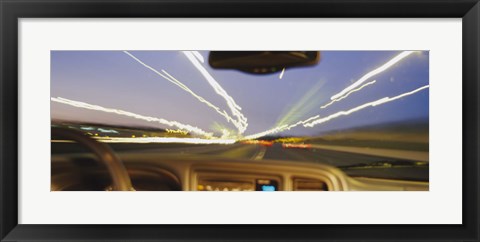 Framed Road viewed from a car, Atlanta, Georgia Print