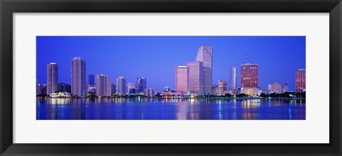 Framed Dusk, Miami Florida, USA Print