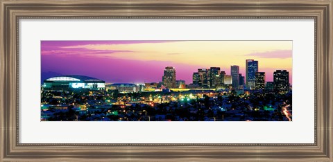 Framed Phoenix Skyline at Night Print