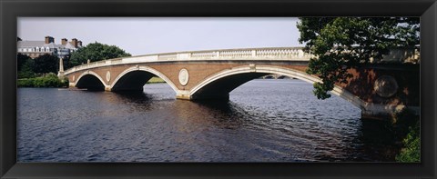 Framed Arch bridge across a river, Anderson Memorial Bridge, Charles River, Boston, Massachusetts, USA Print