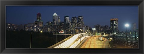 Framed Traffic moving on a road, Philadelphia, Pennsylvania, USA Print