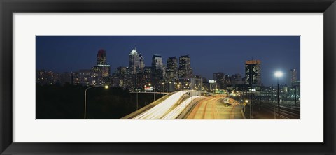 Framed Traffic moving on a road, Philadelphia, Pennsylvania, USA Print