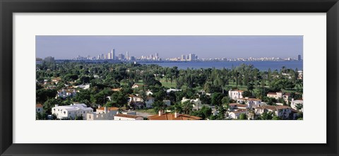 Framed High Angle View Of The City, Miami, Florida, USA Print