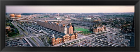 Framed Aerial view of a baseball field, Baltimore, Maryland, USA Print