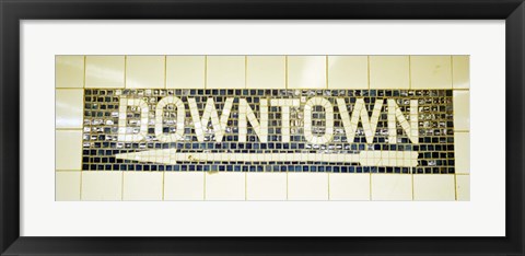 Framed USA, New York City, subway sign Print