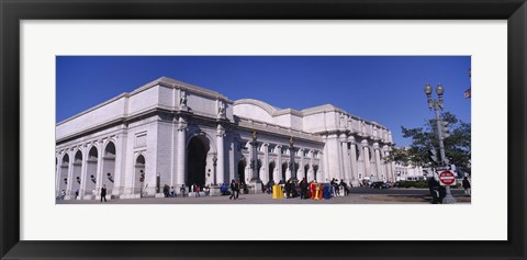 Framed USA, Washington DC, Tourists walking in front of Union Station Print