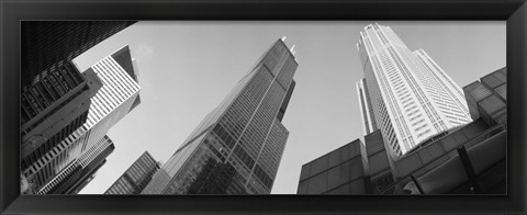 Framed Low angle view of buildings, Sears Tower, Chicago, Illinois, USA Print