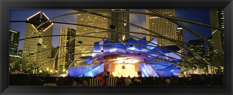 Framed USA, Illinois, Chicago, Millennium Park, Pritzker Pavilion, Spectators watching the show Print