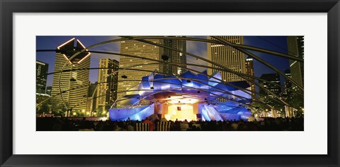 Framed USA, Illinois, Chicago, Millennium Park, Pritzker Pavilion, Spectators watching the show Print