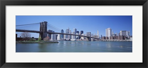 Framed Brooklyn Bridge and Skyscrapers in New York City Print