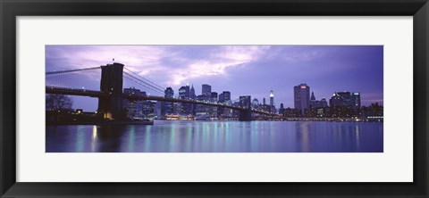 Framed Skyscrapers In A City, Brooklyn Bridge, NYC, New York City, New York State, USA Print