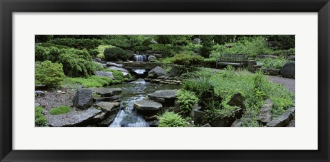 Framed River Flowing Through A Forest, Inniswood Metro Gardens, Columbus, Ohio, USA Print