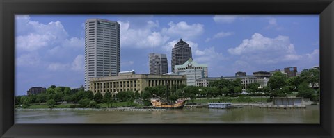 Framed Columbus, Ohio on a Cloudy day Print