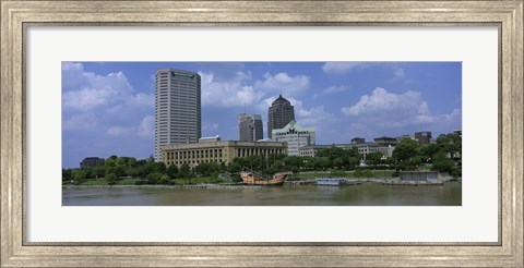 Framed Columbus, Ohio on a Cloudy day Print