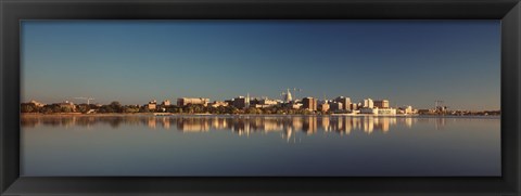 Framed USA, Wisconsin, Madison, Lake Monona, City on a waterfront Print