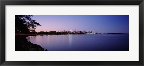 Framed Buildings Along A Lake, Lake Monona, Madison, Wisconsin, USA Print