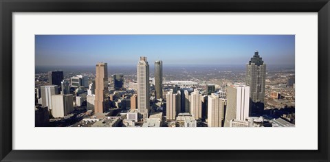 Framed Aerial view of Atlanta, Georgia Print