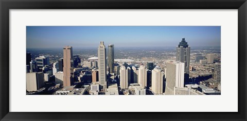 Framed Aerial view of Atlanta skyscrapers, Georgia Print