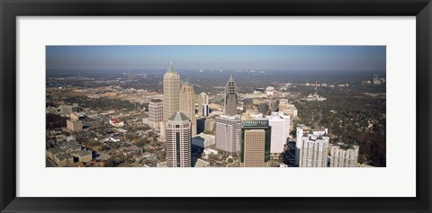 Framed High angle view of buildings in a city, Atlanta, Georgia, USA Print