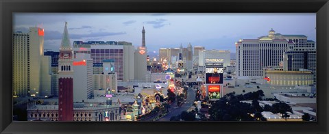 Framed Strip at Dusk, Las Vegas, Nevada Print