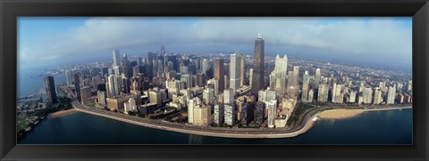 Framed High angle view of buildings at the waterfront, Chicago, Illinois, USA Print