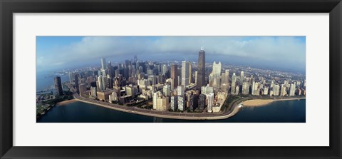 Framed High angle view of buildings at the waterfront, Chicago, Illinois, USA Print