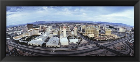 Framed Aerial view of a city, Las Vegas, Nevada Print