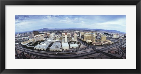 Framed Aerial view of a city, Las Vegas, Nevada Print