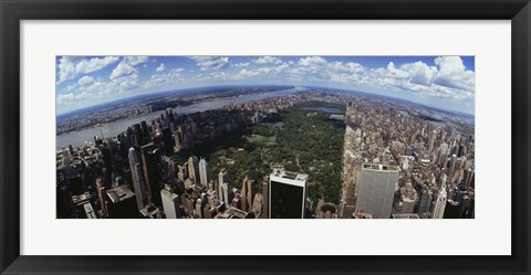 Framed Aerial View of New York City with Central Park Print