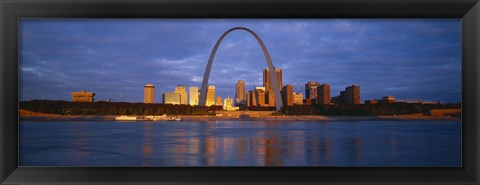 Framed Buildings At The Waterfront, Mississippi River, St. Louis, Missouri, USA Print