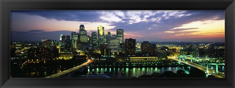 Framed Minneapolis At Dusk, Minnesota Print