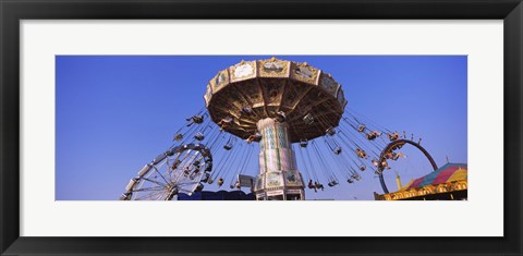 Framed Low Angle View Of A Ride At An Amusement Park, Erie County Fair And Exposition, Erie County, Hamburg, New York State, USA Print