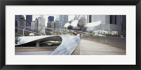 Framed Footbridge in a park, Millennium Park, Chicago, Illinois, USA Print