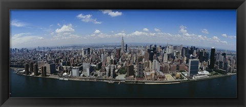 Framed Aerial view of a city, Manhattan, New York City, New York State Print