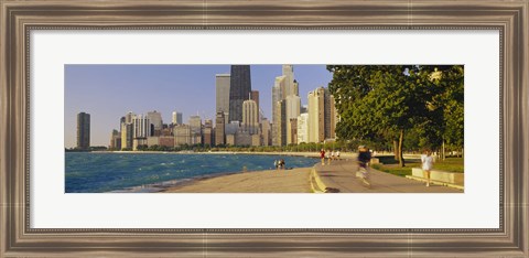 Framed Group of people jogging, Chicago, Illinois, USA Print