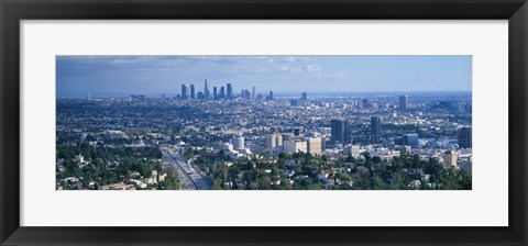 Framed Aerial view of a city, Los Angeles, California, USA Print