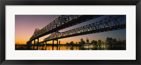 Framed Low angle view of a bridge across a river, New Orleans, Louisiana, USA Print