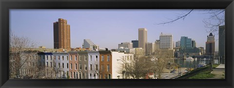 Framed High angle view of buildings in a city, Inner Harbor, Baltimore, Maryland, USA Print