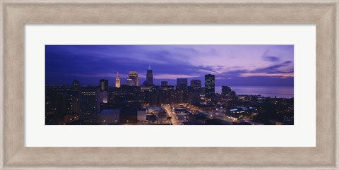 Framed High angle view of buildings in a city, Cleveland, Ohio, USA Print