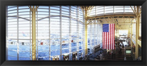 Framed Interior of an airport, Ronald Reagan Washington National Airport, Washington DC, USA Print