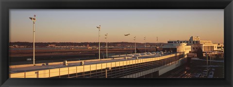 Framed High angle view of an airport, Ronald Reagan Washington National Airport, Washington DC, USA Print