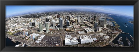 Framed Aerial view of a city, San Diego, California, USA Print