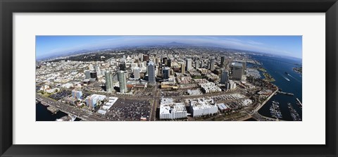 Framed Aerial view of a city, San Diego, California, USA Print