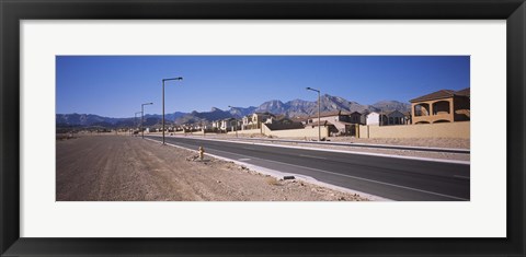 Framed Houses in a row along a road, Las Vegas, Nevada, USA Print