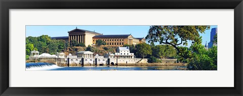 Framed Art museum at the waterfront, Philadelphia Museum Of Art, Schuylkill River, Philadelphia, Pennsylvania, USA Print